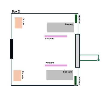 Plan d'implantation Box 2 — Polyclinique Nassib