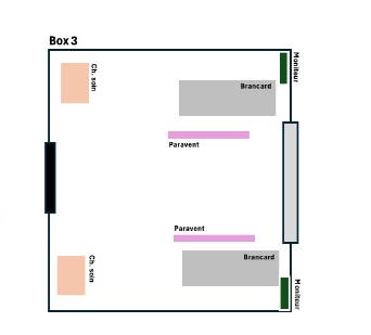 Plan d'implantation Box 3 — Polyclinique Nassib