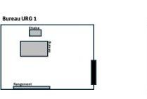 Plan d'implantation Bureau URG 1 — Polyclinique Nassib