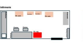 Plan d'implantation Infirmerie urgences — Polyclinique Nassib