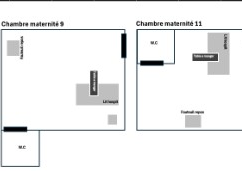Plan d'implantation Chambre maternité 9 — Polyclinique Nassib