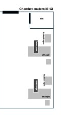 Plan d'implantation Chambre maternité 13 — Polyclinique Nassib