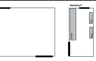Plan d'implantation Vestiaire F — Polyclinique Nassib